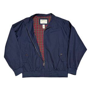 ORVIS Vintage Y2K Casual Light Bomber Plaid Lined Blue Golf Jacket Mens Large
